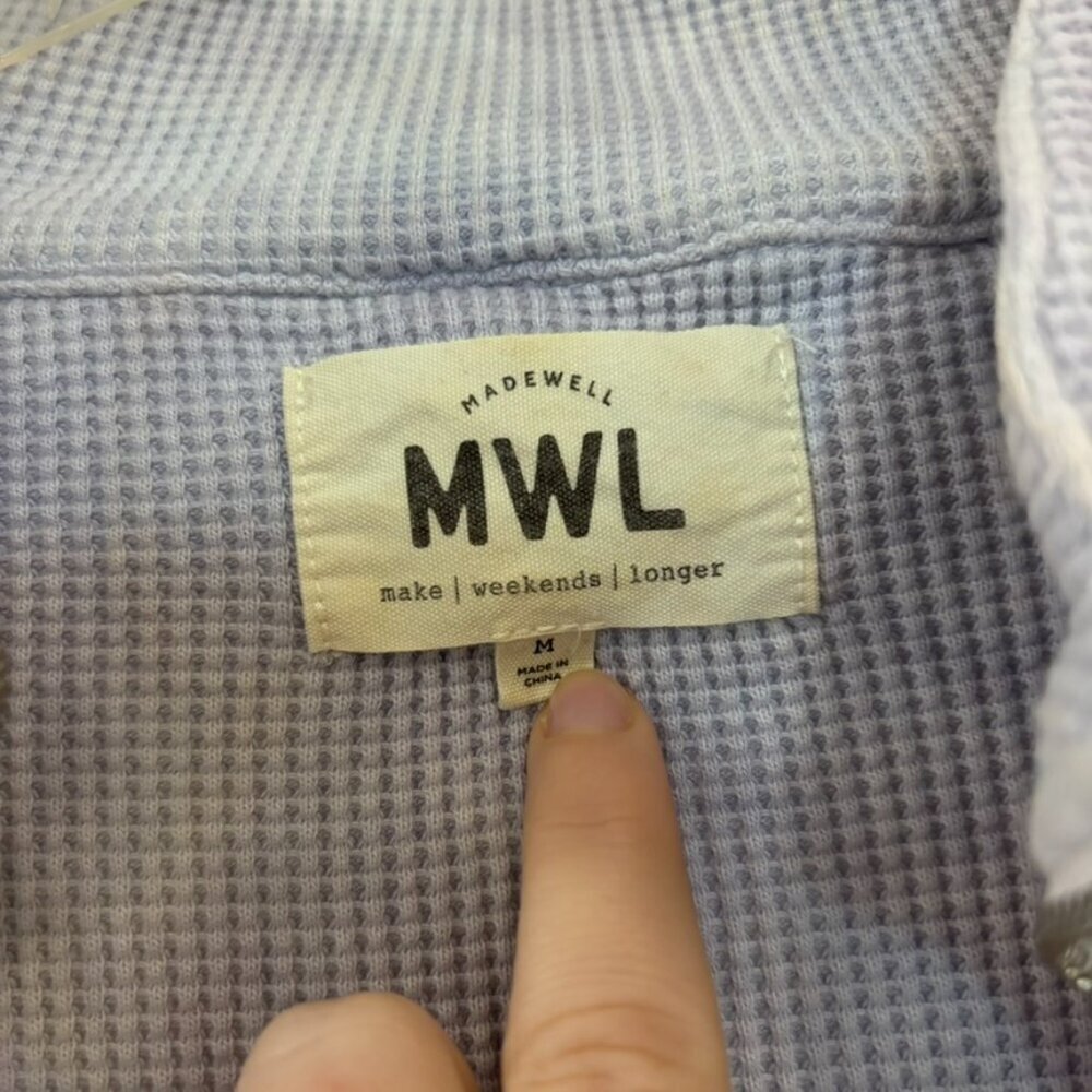 Madewell MWL Waffle Half-Zip Shirttail Sweatshirt in Tie-Dye - Picture 7 of 11